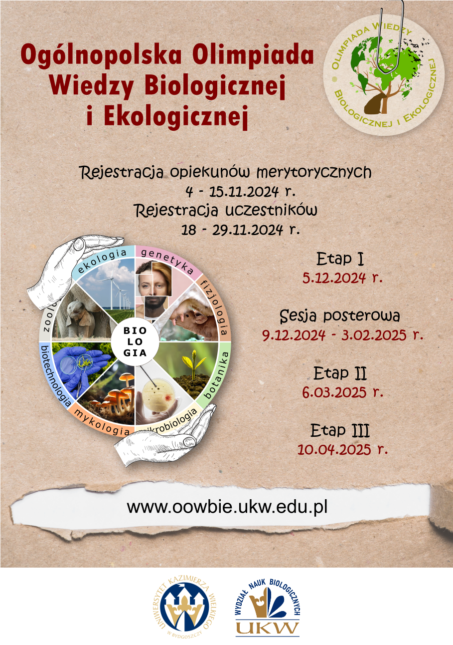 Plakat - IV edycja Ogólnopolskiej Olimpiady Wiedzy Biologicznej i Ekologicznej