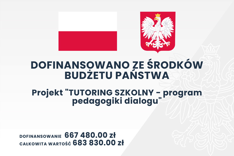 Dofinansowanie projektu Tutoring szkolny – program pedagogiki dialogu